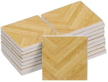 CoCud DIY House Flooring, 1.18 Square, Wood Miniature Floorboard (Yellow) - (Applications: for DIY House Decoration), 18-Pieces