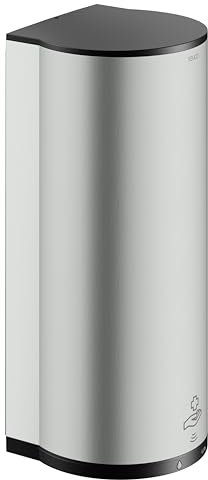 Dosificador de desinfectante con sensor Plan KEUCO para desinfectante líquido y gel desinfectante, indicador LED de nivel de llenado, 14987210037, Color: Acabado en acero inoxidable/negro