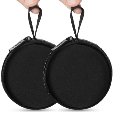 Ginsco 2 Pcs Mini-Portable Hard Shell Earbuds Case for Apple EarPods Headphones USB-C Wired Ear Buds, for Samsung Galaxy Wired Earbuds, for JBL Endurance Run 2 Headphones, Cable Organizer Travel Case