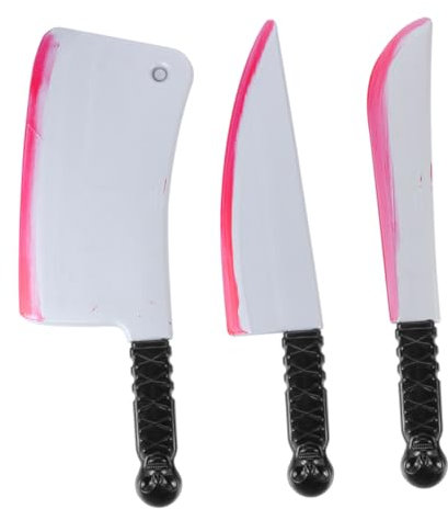 ibasenice 3pièces Couteaux Sanglants Simulés pour Halloween Déguisement Accessoires De Fête Et