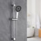 Auralum Colonne de Douche sans Mitigeur, Barre de Douche en Acier Inoxydable 700mm avec Inox Flexible 1500mm et Pommeau de Douche (5 Jets, 120mm) avec Support
