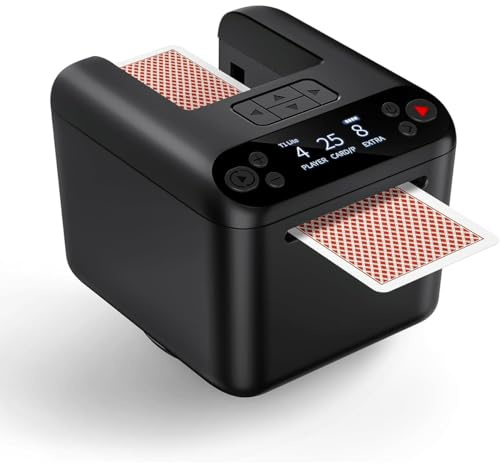 ShuffleBox D1 Wiederaufladbarer Kartenhändler mit Fernbedienungen, unterstützt 1–3 Deck für Kartenspiele, Pokerspiele