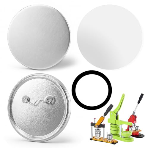 KIRVOVIY 100 Set 58mm Button Maker Supplies, Blank Pin Back Button Parts with Clear Film, Badge Making Kit for Badge Maker Machine