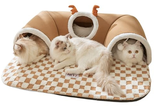 Katzentunnel für Indoor-Katzen – Katzentunnel | Katzentunnel für den Außenbereich | warmer Unterschlupf für Hunde, Haustiere, Tiere, drinnen und draußen, Wall-Eck-Spiele im Freien, optimiert
