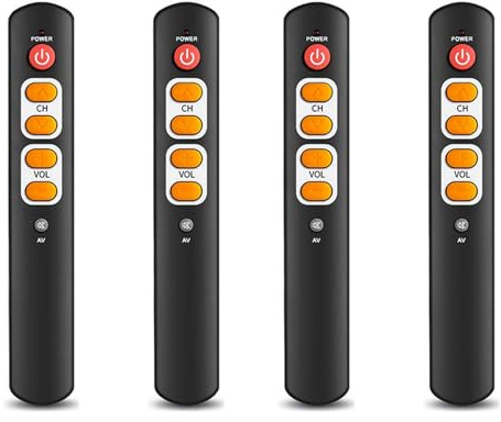 Agwuoetr 4 Télécommandes Intelligentes Universelles à 6 Boutons avec Fonction d'apprentissage de Copie IR pour TV, STB, DVD, DVB, Magnétoscope B