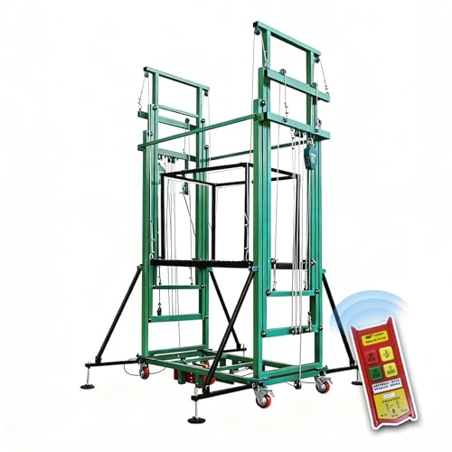Plataforma de andamio móvil, plataforma elevadora de andamio eléctrica, color personalizable, elevadores con control remoto, for Andamios de Construcción, poda de árboles(Green,4m/13.1ft)