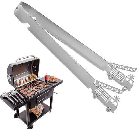 Pinze In Acciaio Inossidabile | 29 cm Design Camion Dei Pompieri Utensili BBQ Lavabile In Lavastoviglie - Pinze Per Griglia All'aperto,Per Uomini Padre Nonno Cucina Interno Esterno BBQ Grigliata Cottu