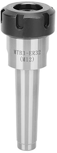 CNC Milling Tool Holder Collet Chuck, Morse Taper Shank MTB3 ER32 with M12 Internal Thread, Flat Tail Lathe Accessory for Milling Machine Drilling Lathe