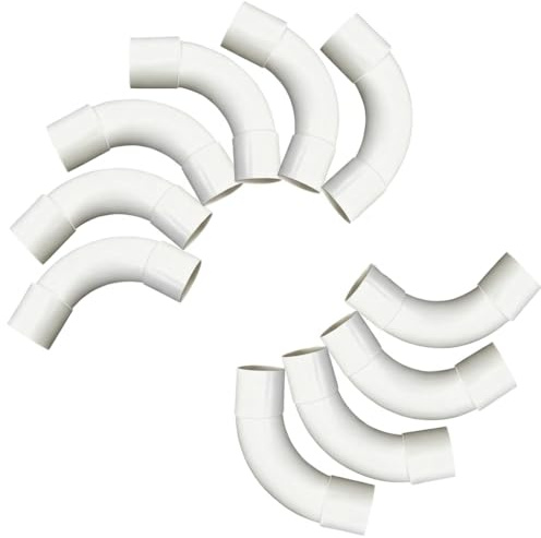 10 Stück Rohrbogen 90 Grad M16,PVC Steckbogen für Installationsrohr Leerrohr,Kabelrohr Elektrorohr 16mm Verbindung für Haus Keller Installation