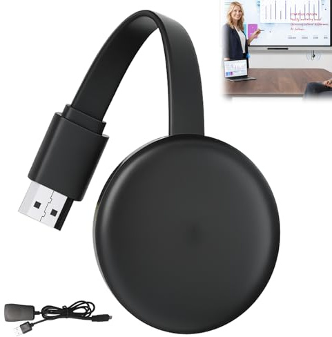 Chromecast, Chromecast Device for TV, WiFi Wireless Display Dongle, Wireless HDMI Display Adapter 4K Streaming Dongle for TV, Screen Mirroring Connector Supports Android/IOS/Windows/Mac/Projector