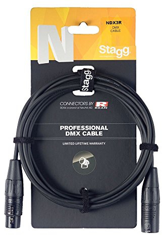 Stagg 21343 3 m Professional DMX Cable - Black