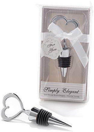 Bomboniera Regalo inviti tappo acciaio di bottiglia di vino con la forma cuore