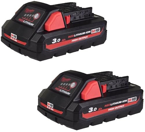 Milwaukee 48-11-1837 M18 18 Volt High Output CP 3.0 Ah Lithium-Ion Slide Battery, 2 Pack (Non-Retail Packaging)