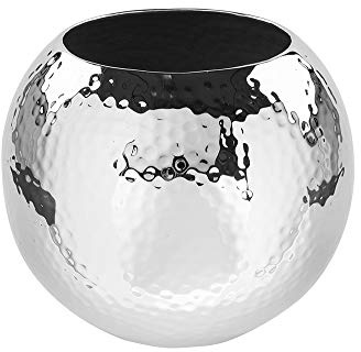 Fink Vase Moon - Metall vernickelt und gehämmert silberfarben H 20 cm