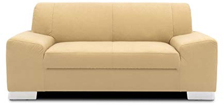 DOMO. collection Sofa Alisson, 2er Couch, 2 Sitzer, 2er Garnitur, Polstergarnitur 164 x 83 x 75 cm (BxTxH), in beige | 2 Sitzer mit Wellenfederung, Chromfüßen und zeitlosem Komfort, 164 x 83 x 75 cm (BxTxH)