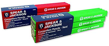 Spear & Jackson CPHG Zimmermannsbleistifte Hartgrün (12 Stück)