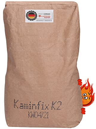 Kaminfix Schamottemörtel K2 für Kamin & Ofen – 9,5kg feuerfester Mörtel | Ideal zum Ausbessern und Verkleben von Schamotte im Kamin oder Ofen – einfach mit Wasser anmischen.