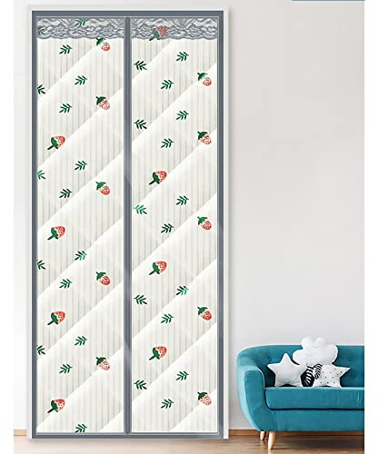 Rideau De Porte Isolant Phonique, Rideau Anti Bruit,Rideau En Coton Coupe-Vent,sans Percer, Fermeture AimantéE, Rideau Thermique Isolants Anti Froid, Pour Porte De Balcon, Porte Coulissante