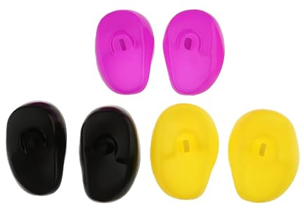 3 Pairs Reusable Silicone Ear Covers Hair Dye Waterproof Silicon Ear Protectors for Hair Dryer (Color Random)