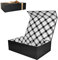 Tekhoho Black Large Gift Box 33x23.7x10 cm, Premium Present Box with Magnetic Lid and Ribbon for Holidays Wedding Birthday Gift Packaging, Plaid Lining