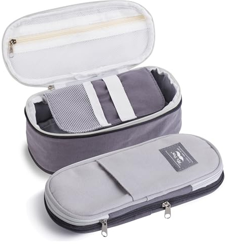 Mr. Pen- Pencil Case Large, Fabric Pencil Pouch Large, Grey, Pen Bag, School Supplies, Pencil Pouch Cute