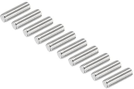 DMiotech 10 Stück Gewindestange M12 x 40mm Gewindestab Messing Gewindestifte Metrische Vollgewindestange Gewindebolzen für Möbel Maschinen Schraubverbindungen