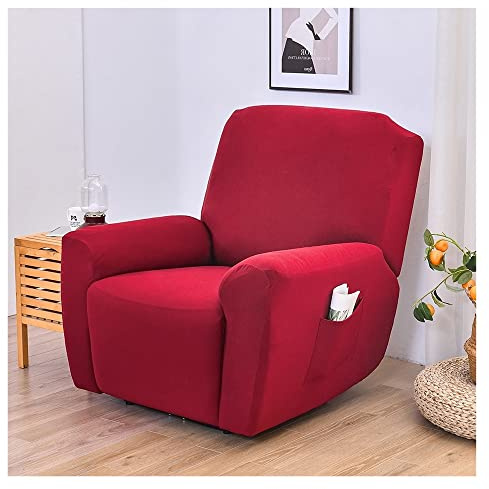 Stretchhusse für Relaxsessel Sesselbezug, 4/6/8-Teilig Sesselschoner Sesselauflage Relax mit Armlehnen Beige/Blau Sessel Überwurf Bezug Hochlehner Relaxsessel Mit Elastischem Boden ( Color : #10 , Siz