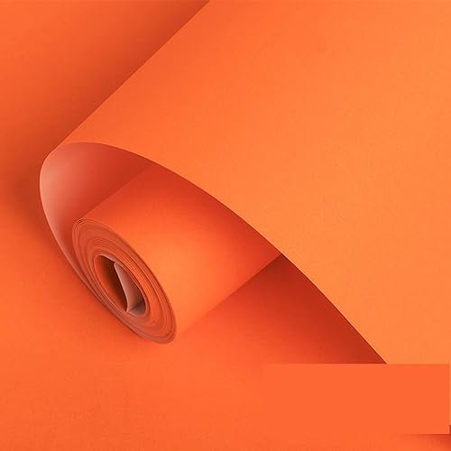 Retro-Stil nicht selbstklebende Tapete Einfarbig Wasserdichte Vliestapete für Schlafzimmer Wohnzimmer Hotel Wohnkultur (Orange)