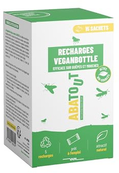 ABATOUT - Recharge piège à mouches - attractif naturel - 5 recharges | Recharge pour piège à mouches - formule conçu pour une capture efficace