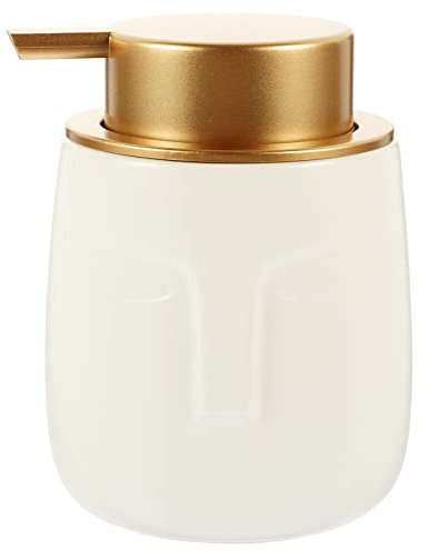 FONDOTIN Ceramic Dispensing Bottle Press Bottle Shampoo Dispenser Bathroom Soap Dispenser for Washing Liquid