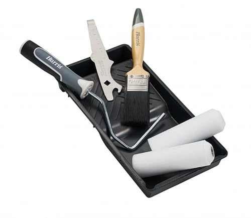 Harris Gloss Painting Set Ultimate Woodwork 4 Gloss Paint Brush & Roller Set