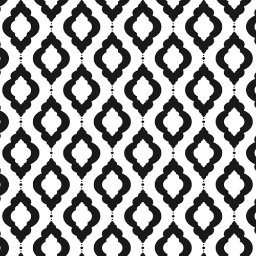 Tapete Selbstklebend Vintage Geometrische Tapete Schwarz und Weiß Selbstklebendes Kontaktpapier für Wohnzimmer Schlafzimmer Küche Büro Badezimmer (1000cm, A11)