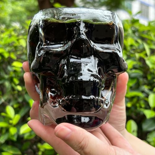 TVIAOH 700ML/25oz Skull Glass Cup, Funny Large Glasses, Drinking Vodka Spirits Cup Glass, Skull Face (25oz, 1count)