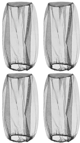 4PCS Mosquito Head Net, Extra Fine Holes Face Mesh Mosquito Net Hat, Midge Head Net for Gardening Hiking (Black)