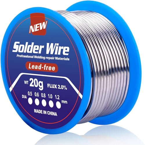 Lötzinn 0.8mm, Lötzinn Bleifrei mit Kolophonium Kern, Solder Wire 20g, Lötdraht für die Reparatur und den Heimwerker von Elektronischen Elektrischen Lötkomponenten