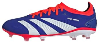 adidas Unisex Bota de fútbol Predator Pro césped Natural seco, Cloud White/Solar Red/Lucid Blue, 46