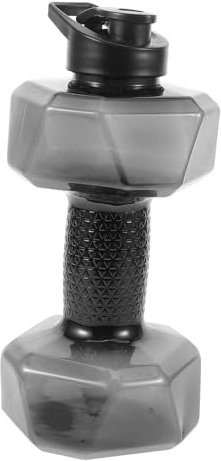 WHAMVOX Dumbbell Shape Water Bottle 1500ml Black Fitness Hydration Kettle Portable Sports Mug for Gym and Outdoor Activities