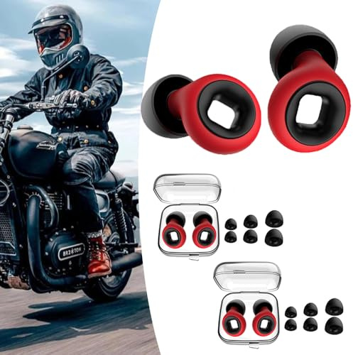 JXAXD Artvive 2 par öronproppar för motorcykel, vindljud, snarkning och sömn - 4 storlekar XS/S/M/L, B