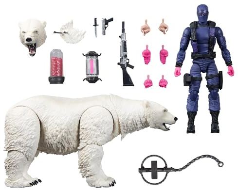 G.I. Joe Classified Series #161, Schlangenaugen & Eisbär, 15 cm große Actionfigur und Bär mit 15 Zubehörteilen inklusive M.A.S.S. Gerät Katalytisches Element