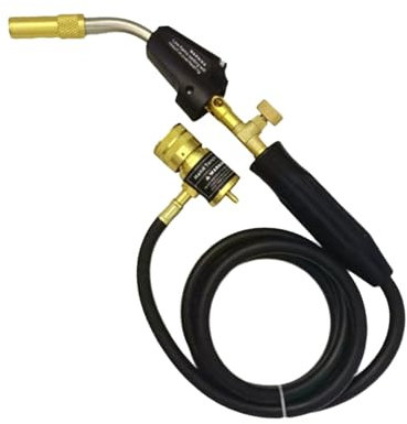 Chalumeau au Propane, souffleur de soudage, Tuyau de 1,5 m, Torche à gaz Mapp, Torche for Barbecue, Torche Polyvalente, serrures à Flamme, Torche de soudage, Double réglable(Single Adjustable)