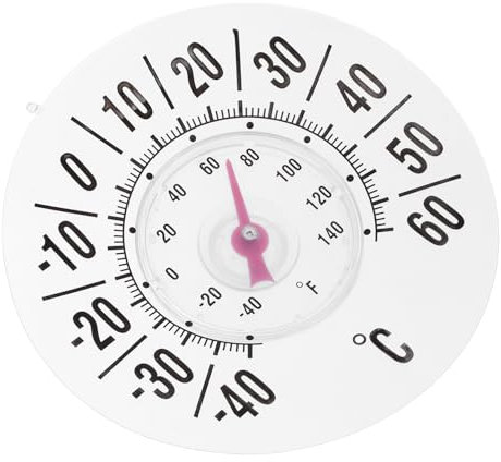 FUNOMOCYA Fensterthermometer Analog Mit Starkem Saugnapf Hochgenaues Innen Und Außenthermometer Für Babyzimmer Und Haushalt Klares Analogdisplay
