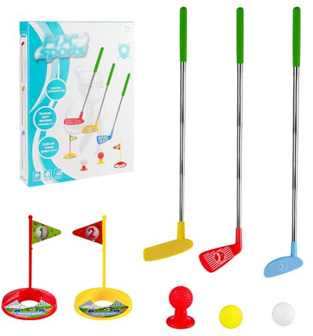 Kids Golf Clubs Toy Set - Stainless Steel Golf Toddler Games Set, Toddler Golf Set Gifts Toy Products Indoor Outdoor Toys for Boys Girls Toddlers Age 3 4 5 6