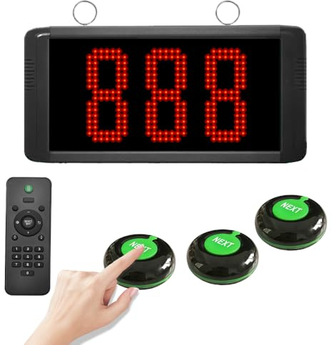 CYSSJF Eliminacode Display | Chiamata in Italiano | Schermo Ampliato | 3 Cifre Eliminacode, Elimina Code Digitale, Chiamta Numeri Fila (K-D100+O1)