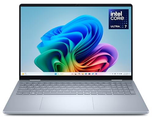 Dell 16 Plus 2-en-1 PC Portable Copilot+ DB06250-16 FHD+ (1920x1200) Tactile 16:10, Intel Core Ultra 7 Série 2, Intel Arc, 16Go RAM, 512Go SSD, Windows 11 Home, Clavier Azerty, Ice Blue