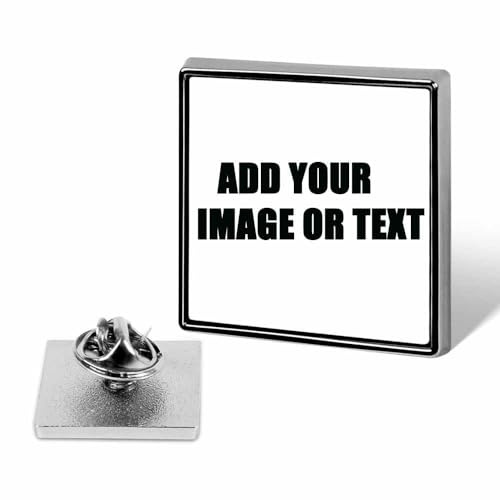 Personalisierte Foto-Buttons Anstecknadel Button Badge - Quadratische Individuelle Pins Mit Ihrem Eigenen Bild Text Logo Bild Design Custom 1,8 Cm