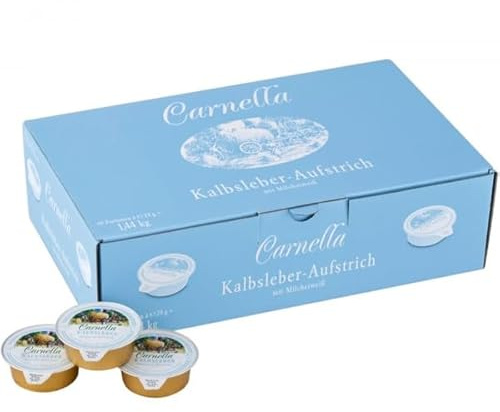 Carnella Kalbsleber Aufstrich Portionen – 60 x 24g – Feine Kalbslebercreme in Einzelportionen – Streichzart & herzhaft – Ideal für Frühstück, Jause & Gastronomie