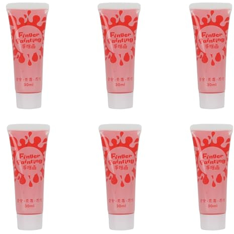 IOIUSKKU Baby Fingerfarbe Wasserpulverbeschichtung Sicheres und geruchloses Handabdruck Malset Kreative Graffiti Fußabdruck Tinte für Babys, Rot