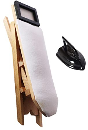 Toddmomy Miniatura Plancha y Tabla de Planchar para Casita de Muñecas Juguete Seguro para Niñas Accesorio y Duradero para Casas de Muñecas