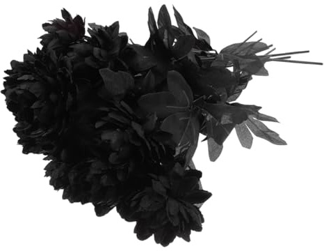 ULTECHNOVO 12piezas Centros De Mesa De Halloween Dalias Artificiales Negras Flores Realistas Día De Muertos