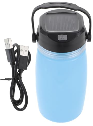 JOINPAYA Bouilloire Portable Solaire Silicone 730ml USB Alimentaire et ABS | Bouilloire à Batterie, Recharge par Usb, Lumière Veilleuse Intégrée, pour Camping et Voyage